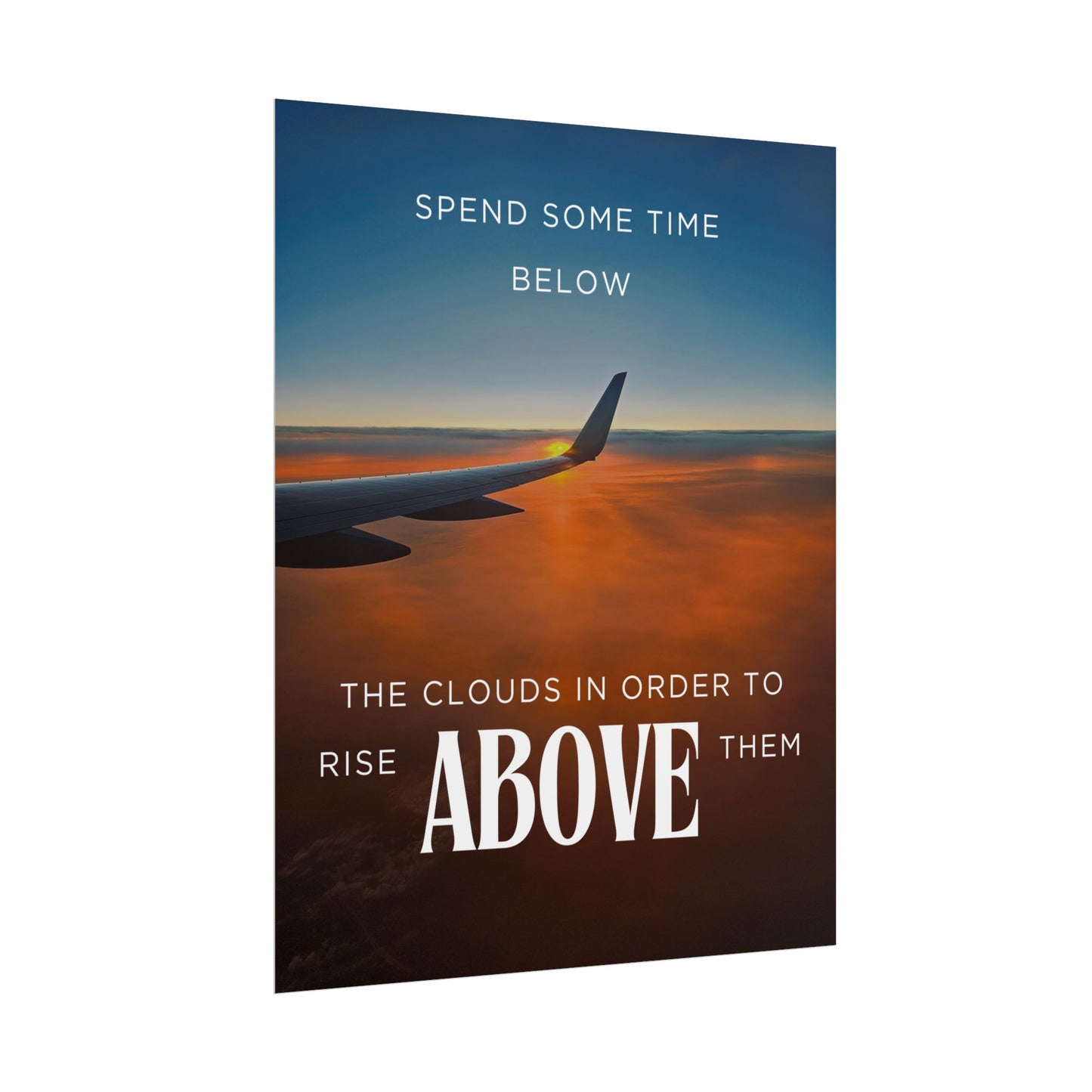 Inspirational Travel Poster - 'Rise Above The Clouds'