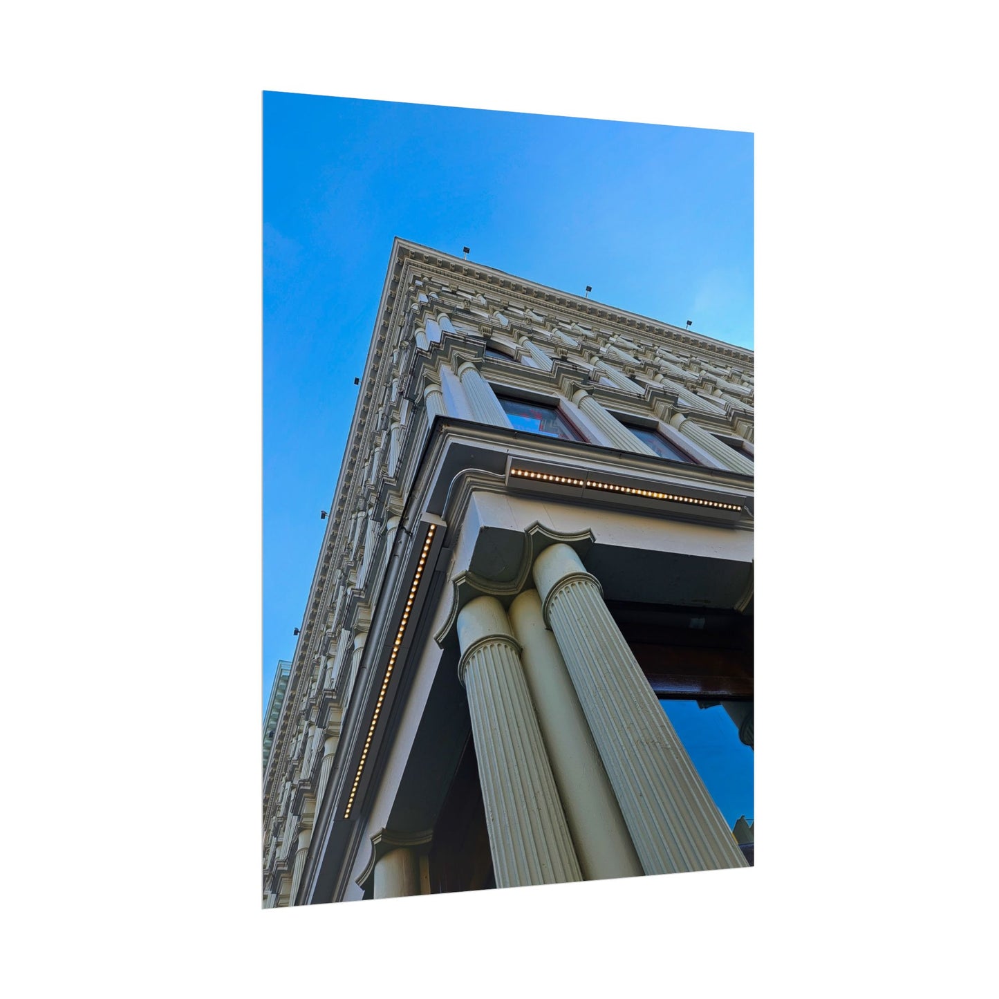 'High Skies'  Architectural Rolled Poster - Stunning Column View for Home Decor