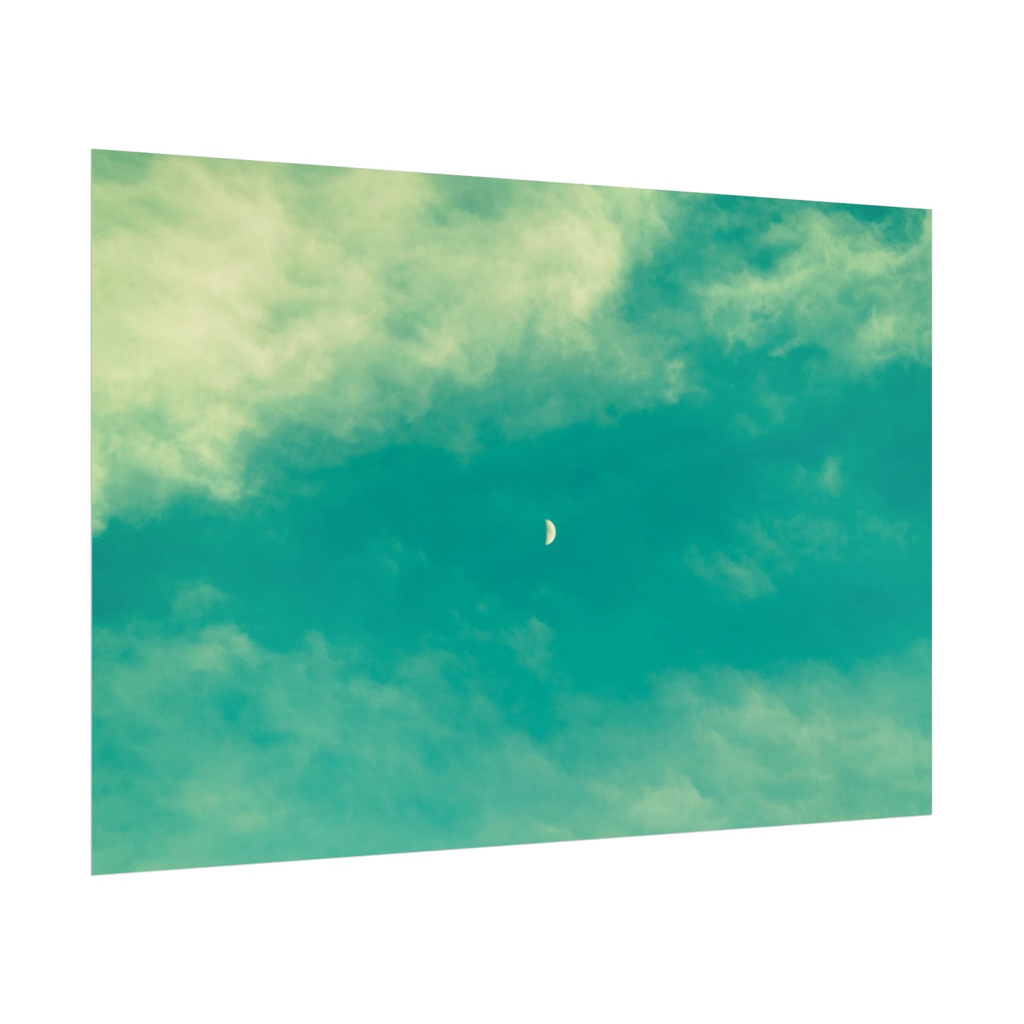 'Once in a Blue Moon' Dreamy Moonlit Sky Rolled Poster - Tranquil Wall Decor for Home or Office