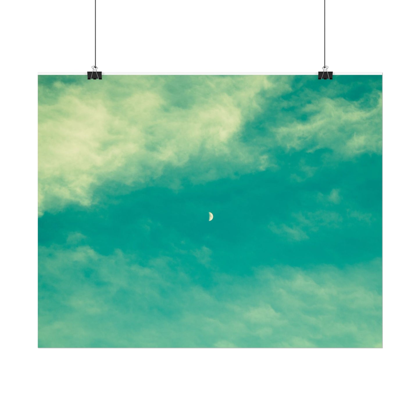 'Once in a Blue Moon' Dreamy Moonlit Sky Rolled Poster - Tranquil Wall Decor for Home or Office