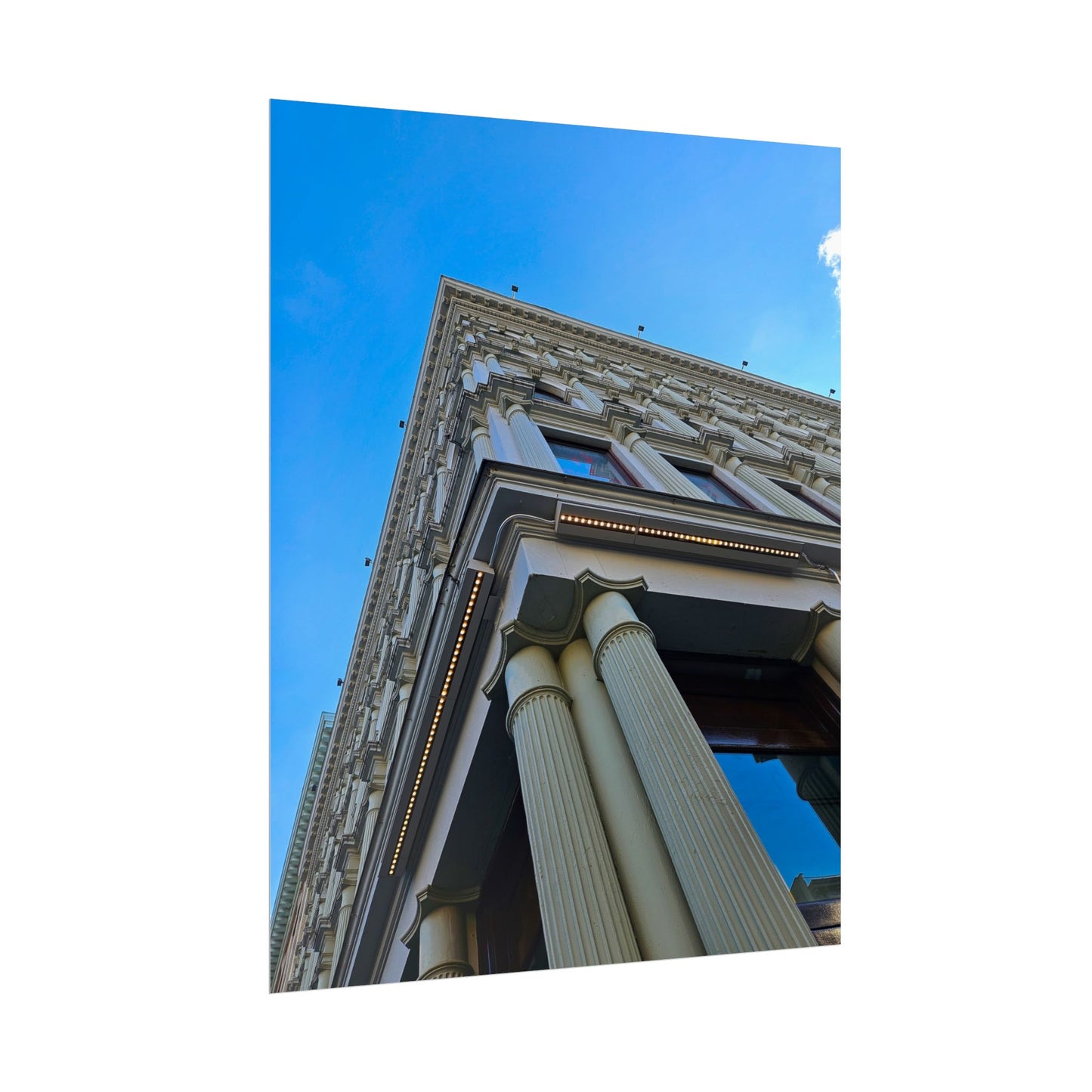 'High Skies'  Architectural Rolled Poster - Stunning Column View for Home Decor