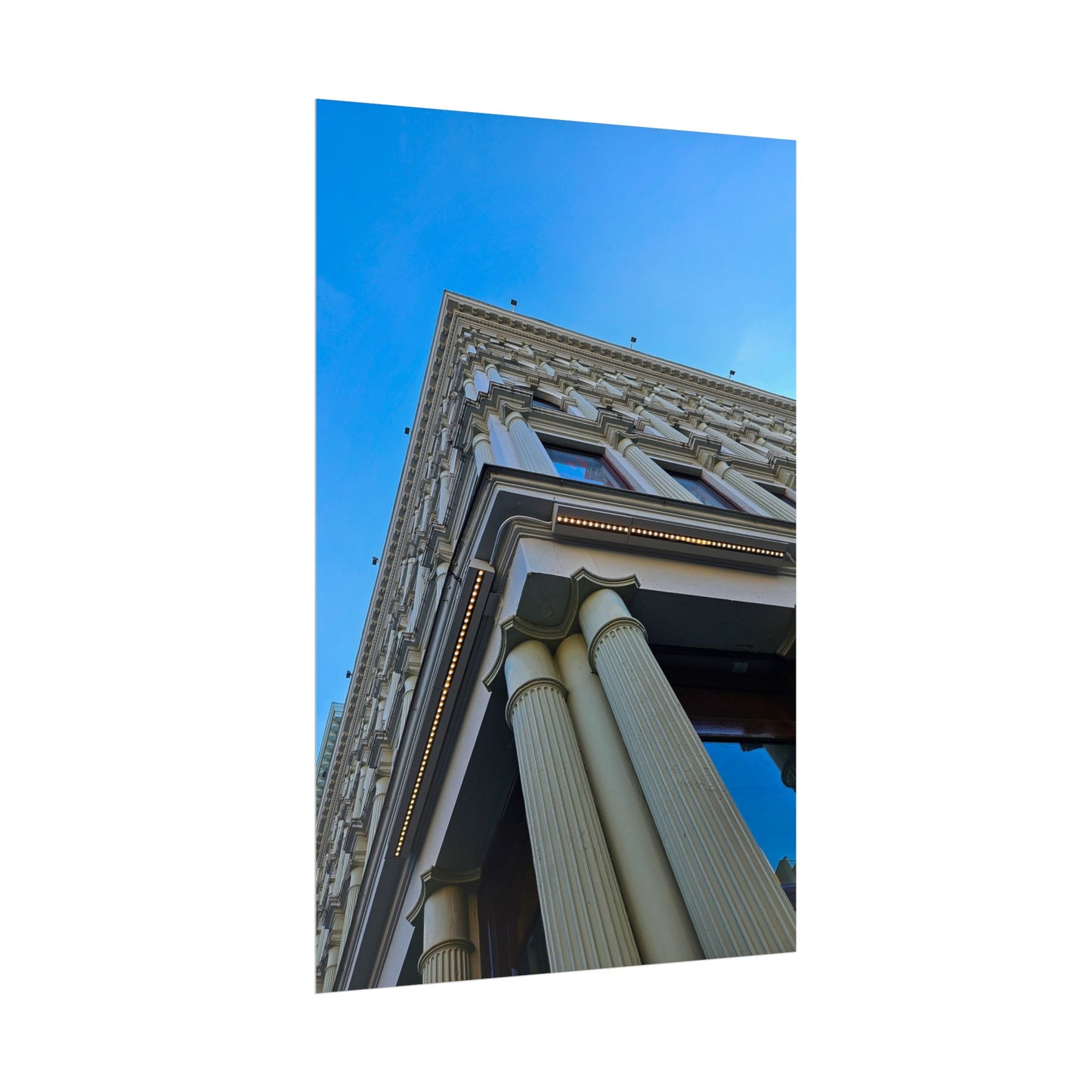 'High Skies'  Architectural Rolled Poster - Stunning Column View for Home Decor