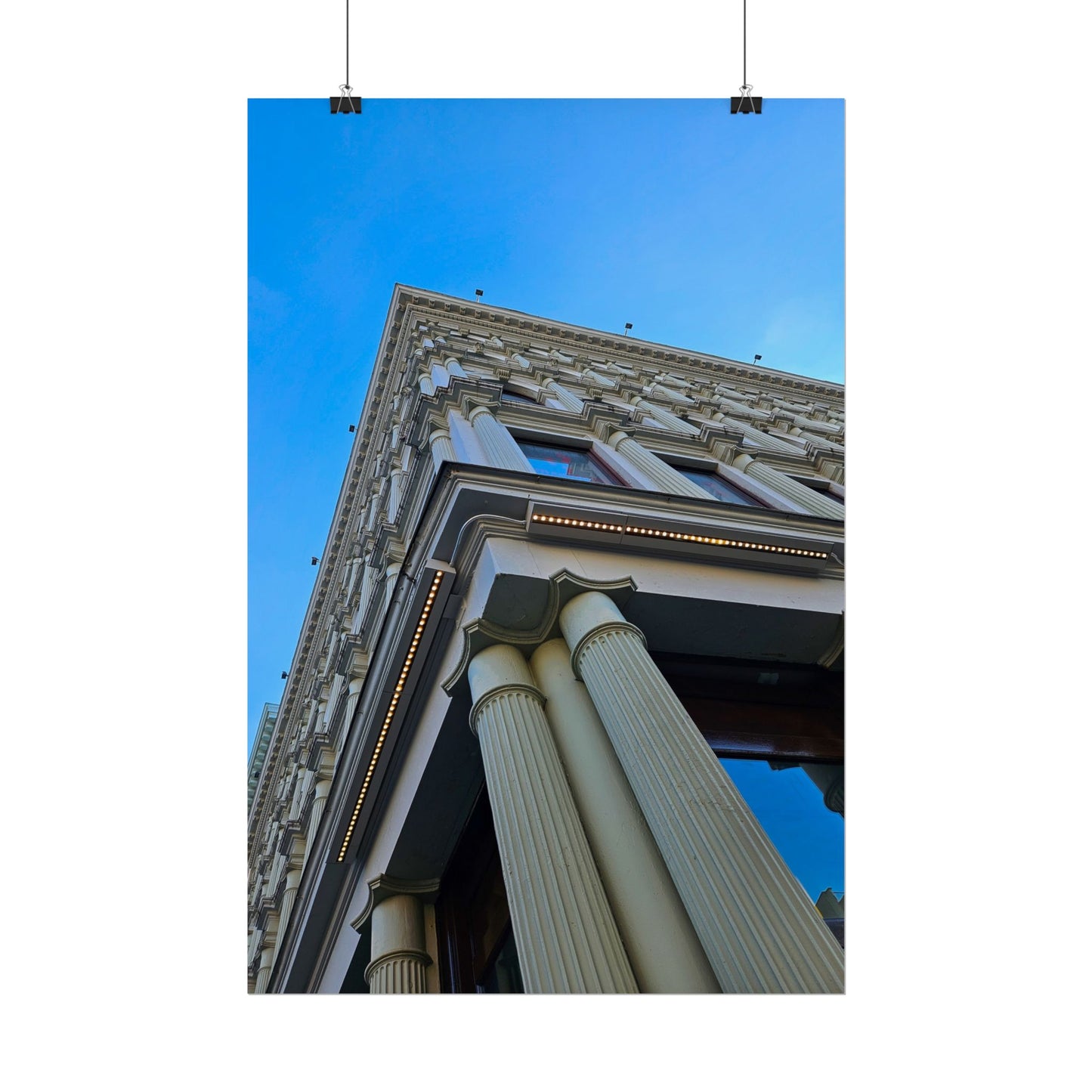 'High Skies'  Architectural Rolled Poster - Stunning Column View for Home Decor