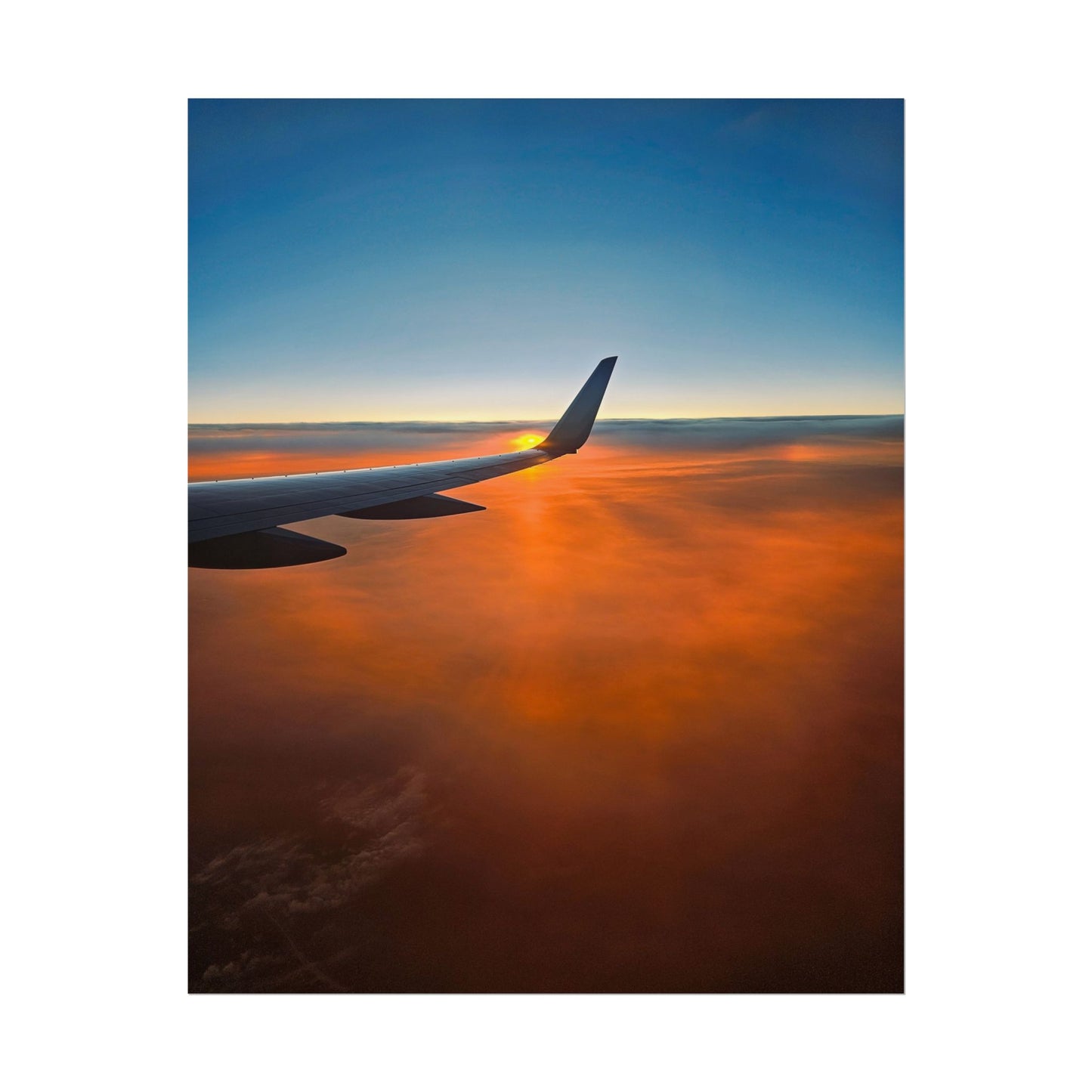 'Cloud 9' Aerial Sunset Rolled Poster – Inspired Travel Decor for Adventurers