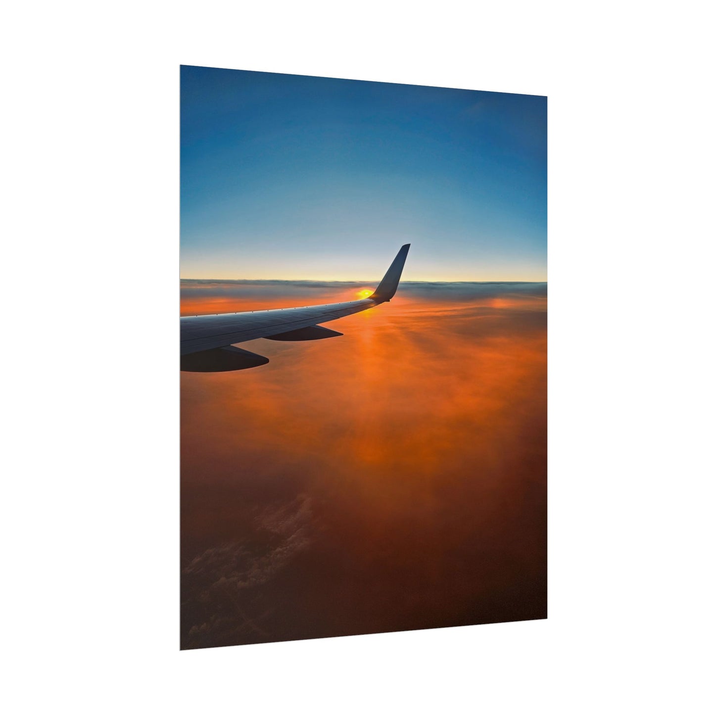 'Cloud 9' Aerial Sunset Rolled Poster – Inspired Travel Decor for Adventurers