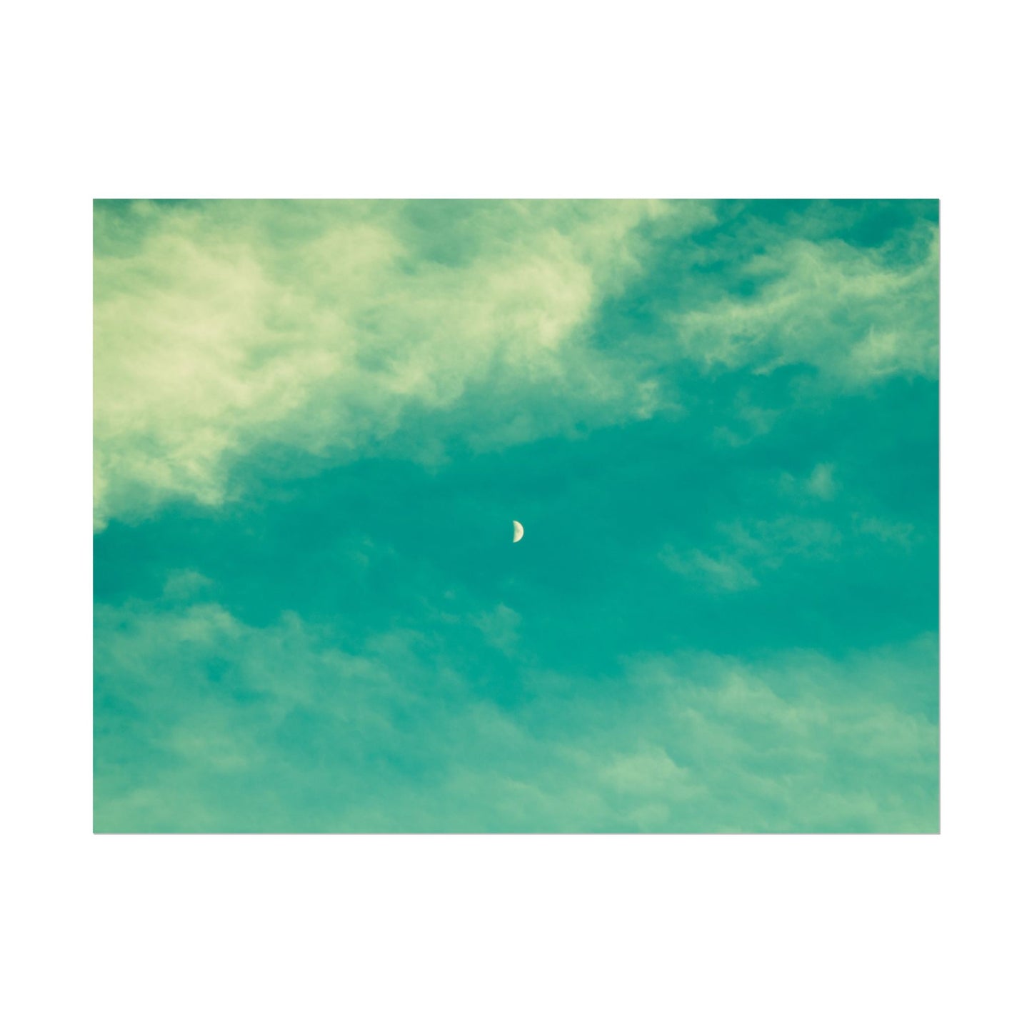 'Once in a Blue Moon' Dreamy Moonlit Sky Rolled Poster - Tranquil Wall Decor for Home or Office