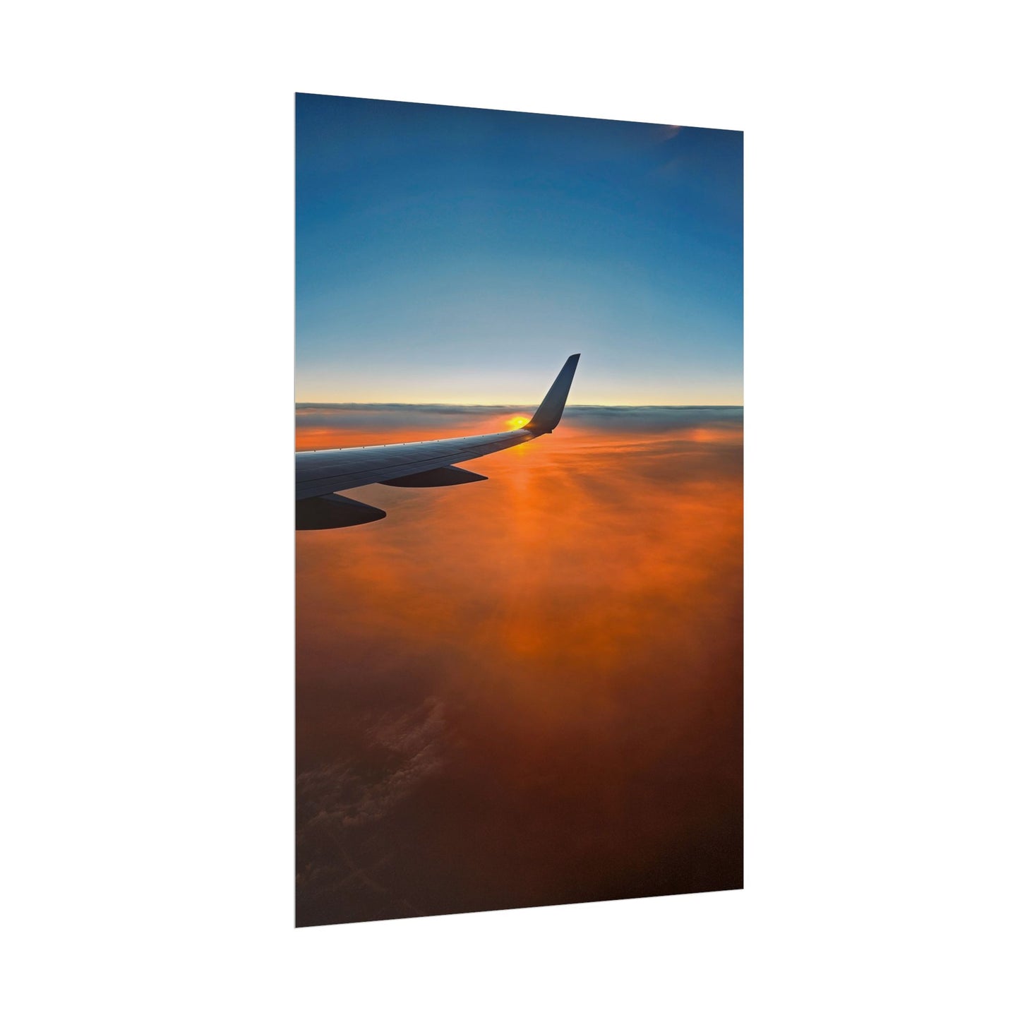 'Cloud 9' Aerial Sunset Rolled Poster – Inspired Travel Decor for Adventurers