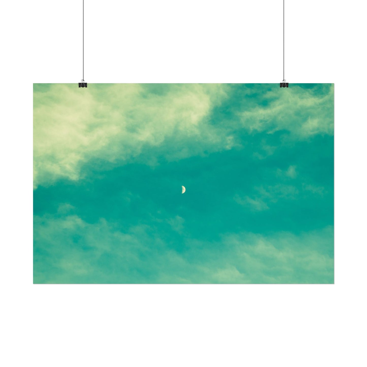 'Once in a Blue Moon' Dreamy Moonlit Sky Rolled Poster - Tranquil Wall Decor for Home or Office