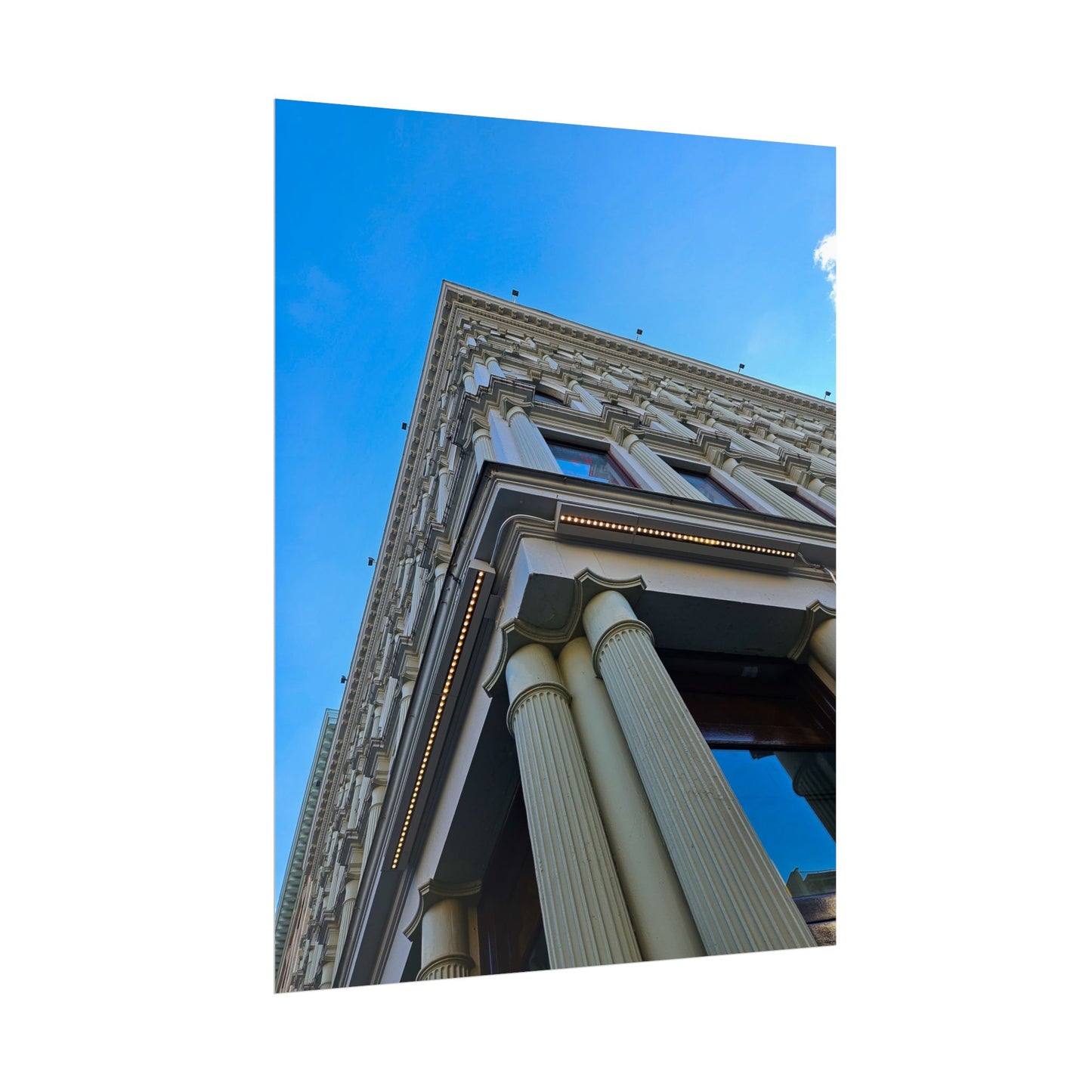 'High Skies'  Architectural Rolled Poster - Stunning Column View for Home Decor