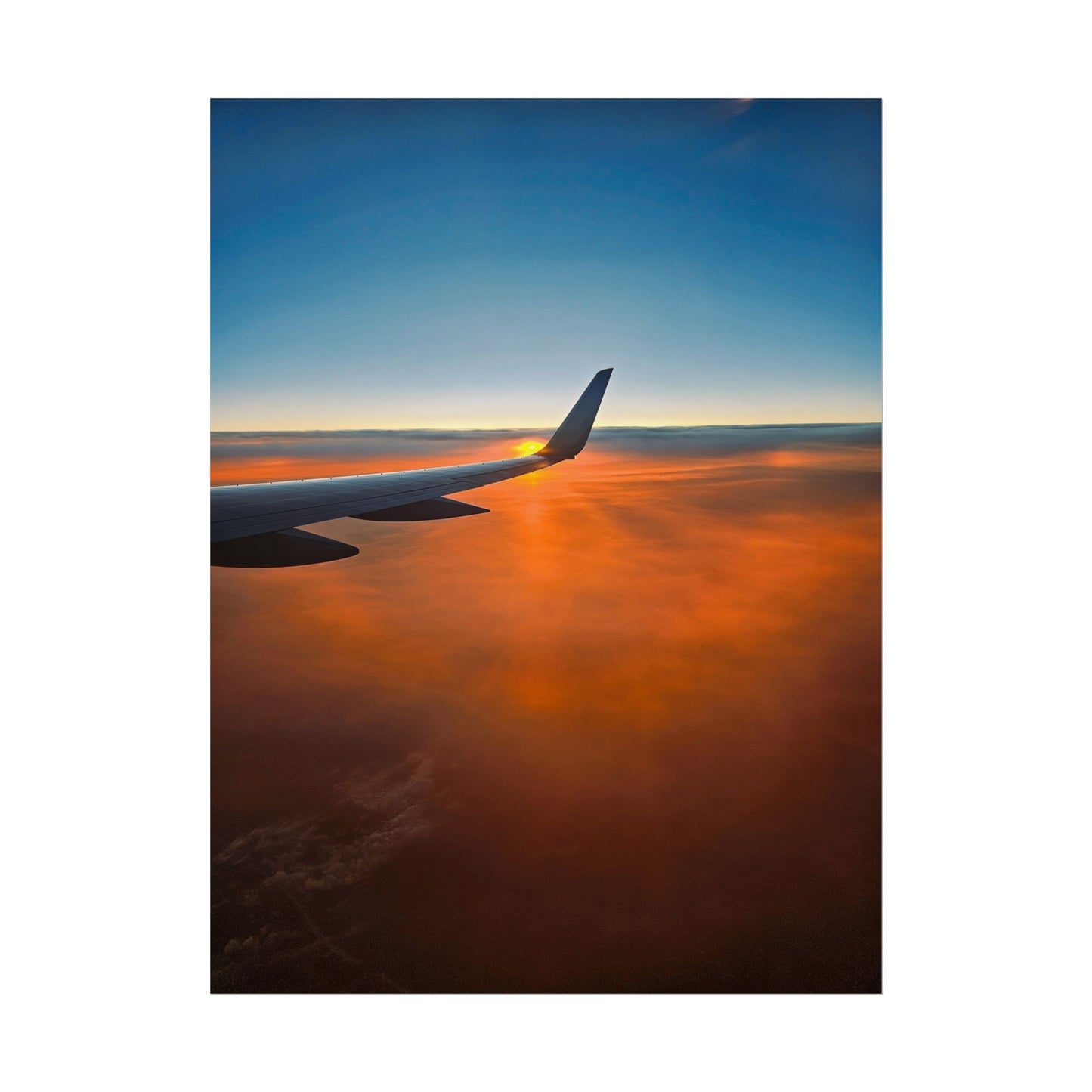 'Cloud 9' Aerial Sunset Rolled Poster – Inspired Travel Decor for Adventurers