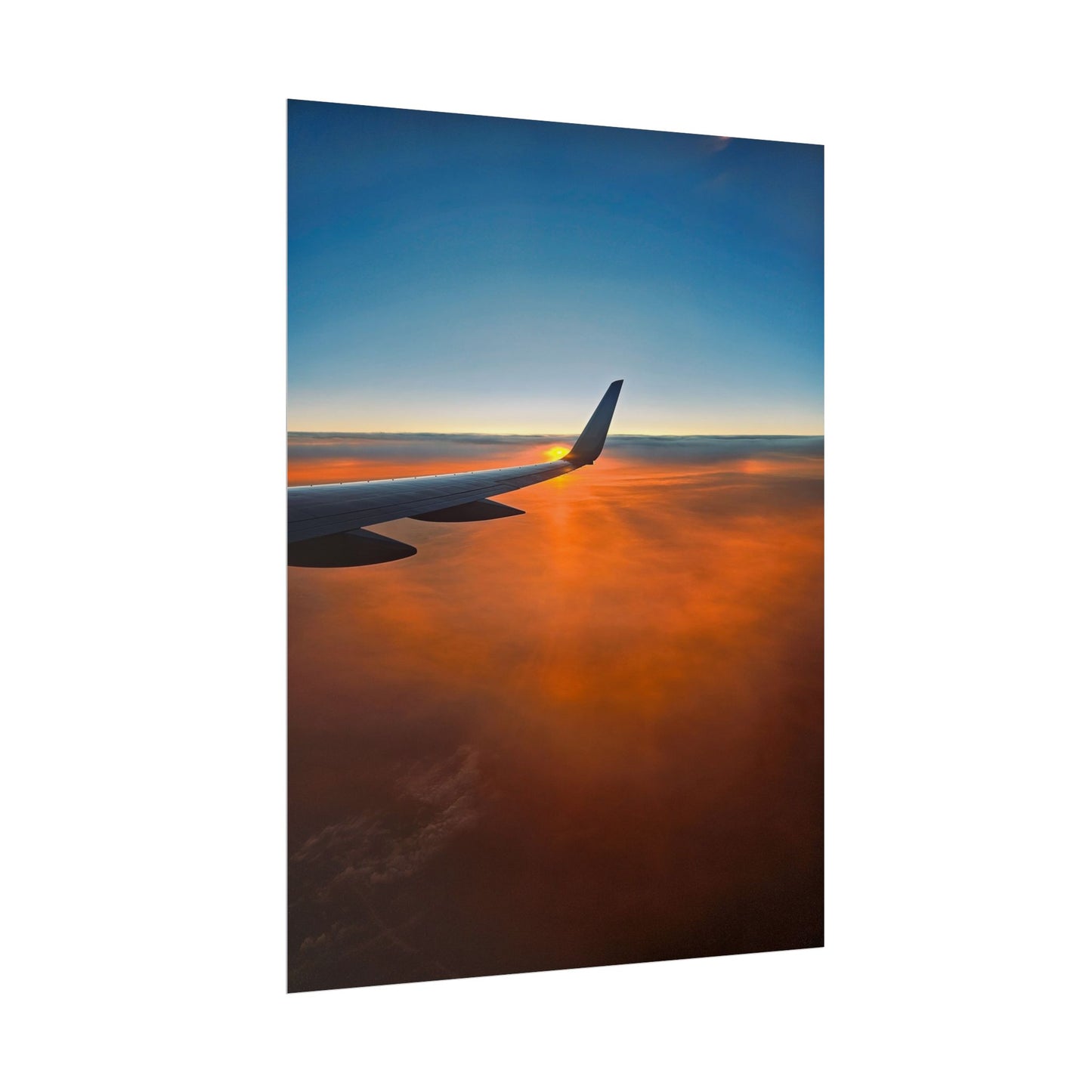 'Cloud 9' Aerial Sunset Rolled Poster – Inspired Travel Decor for Adventurers