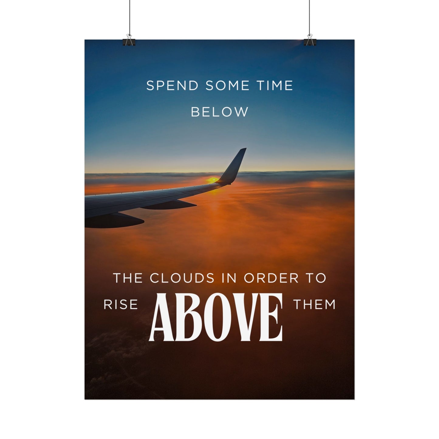 Inspirational Travel Poster - 'Rise Above The Clouds'