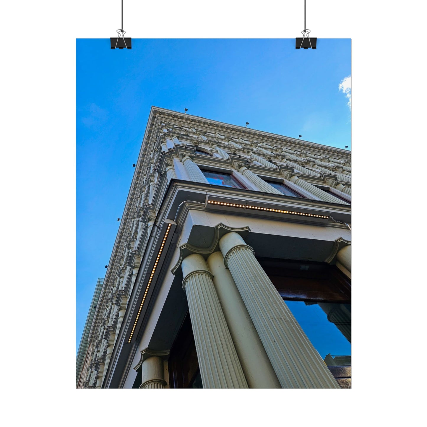 'High Skies'  Architectural Rolled Poster - Stunning Column View for Home Decor