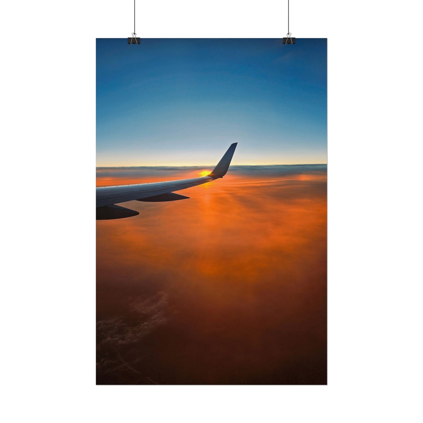 'Cloud 9' Aerial Sunset Rolled Poster – Inspired Travel Decor for Adventurers