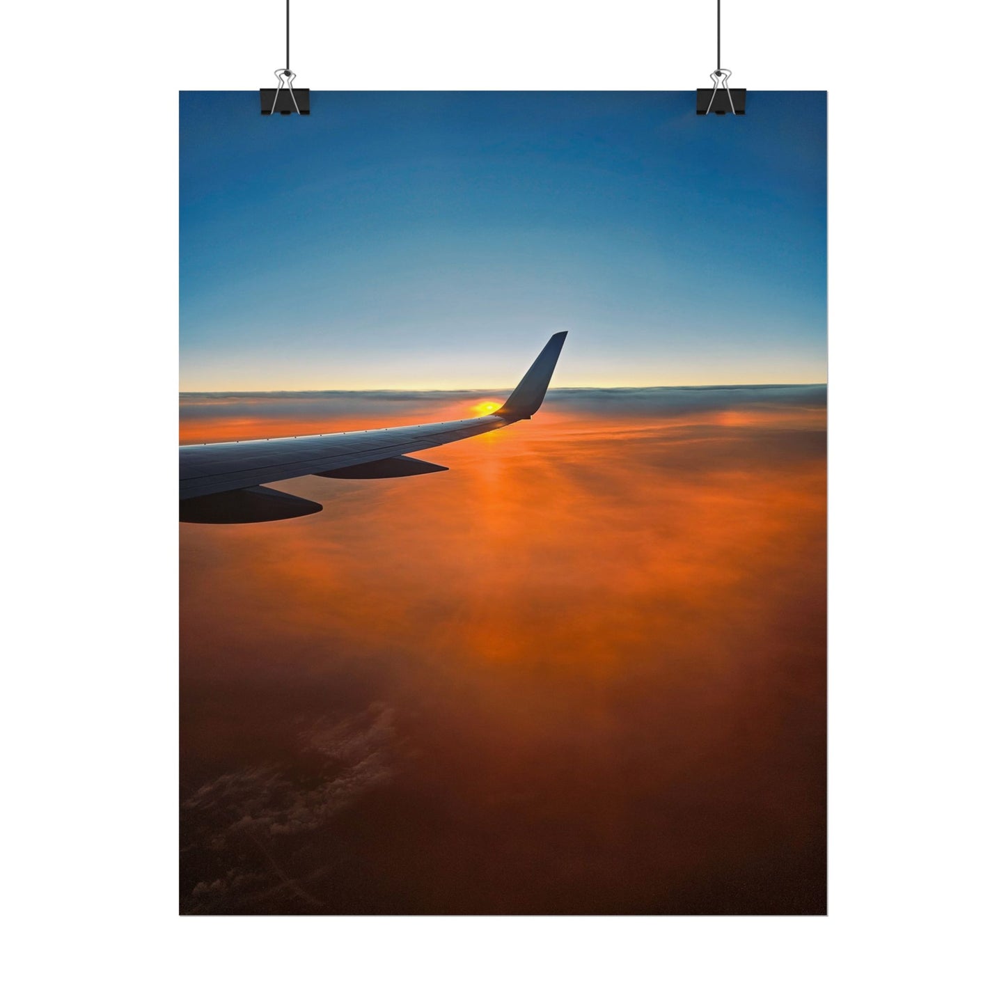 'Cloud 9' Aerial Sunset Rolled Poster – Inspired Travel Decor for Adventurers