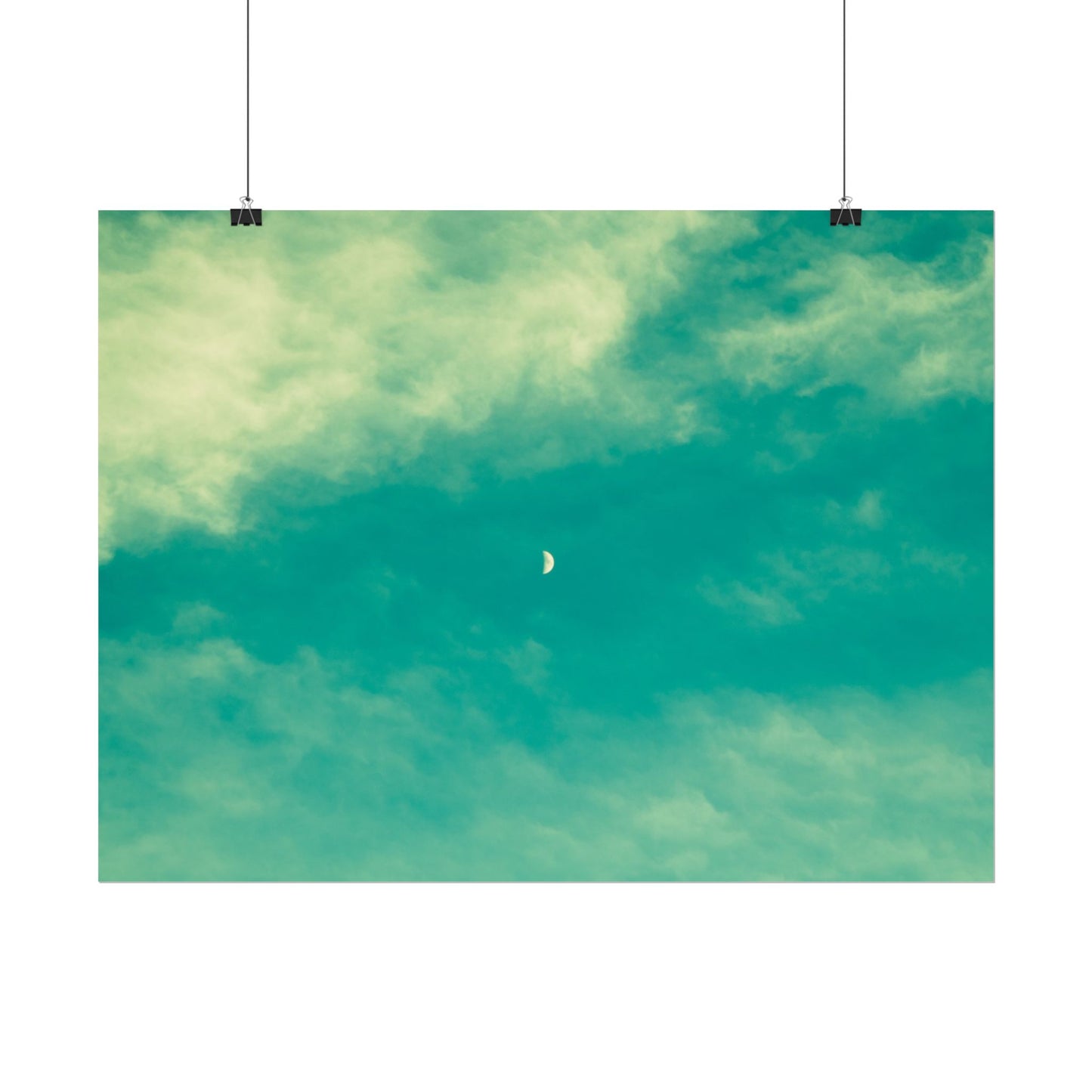 'Once in a Blue Moon' Dreamy Moonlit Sky Rolled Poster - Tranquil Wall Decor for Home or Office