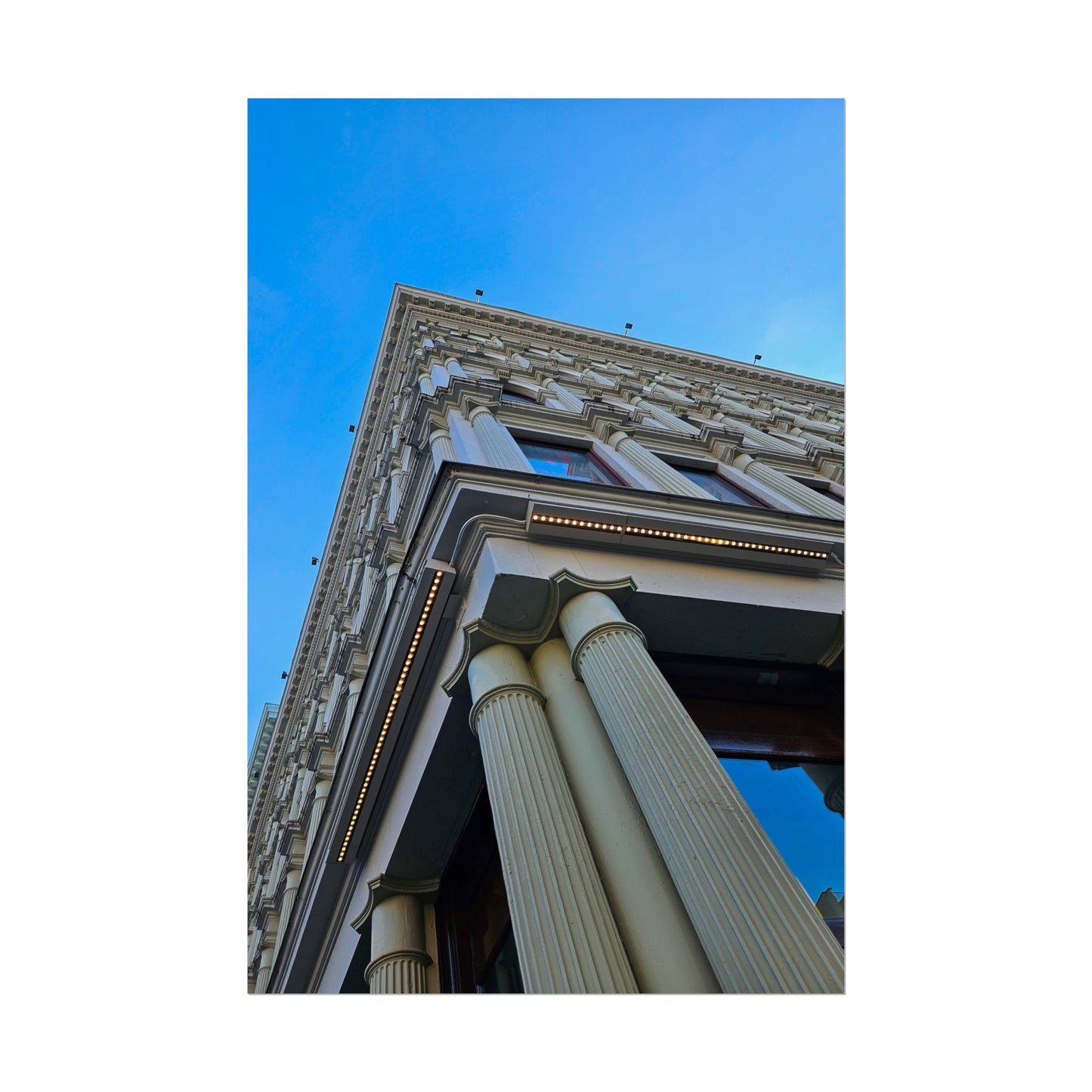 'High Skies'  Architectural Rolled Poster - Stunning Column View for Home Decor